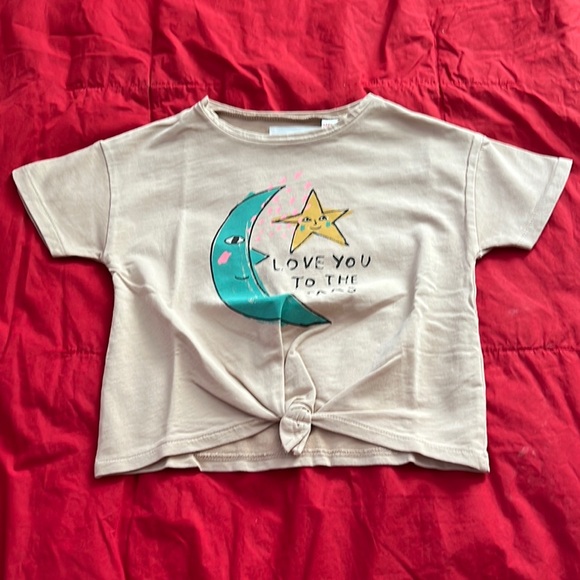 Zara Other - Zara Beige Tee with Moon and Star Design